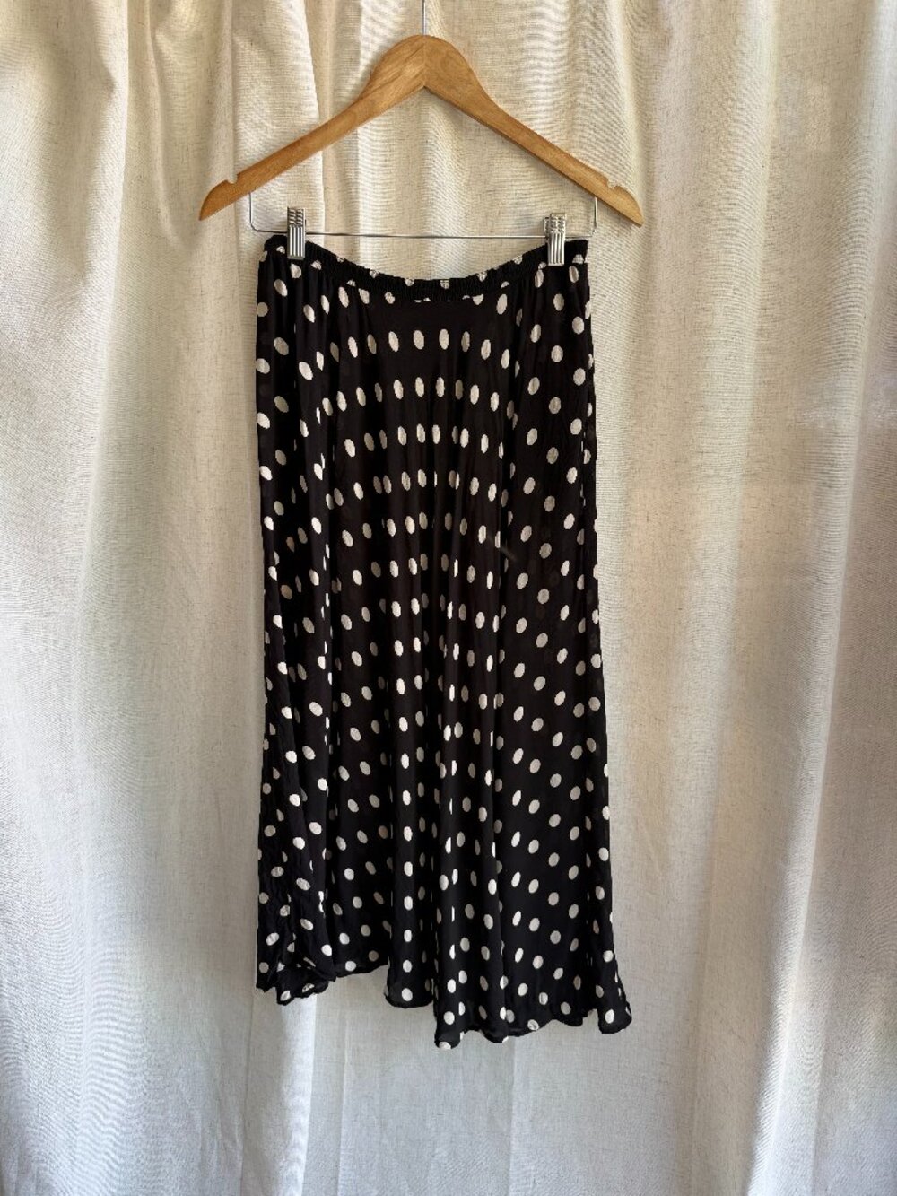 Vintage Carole Little Polka Dot Midi Skirt Size 10 Made in USA